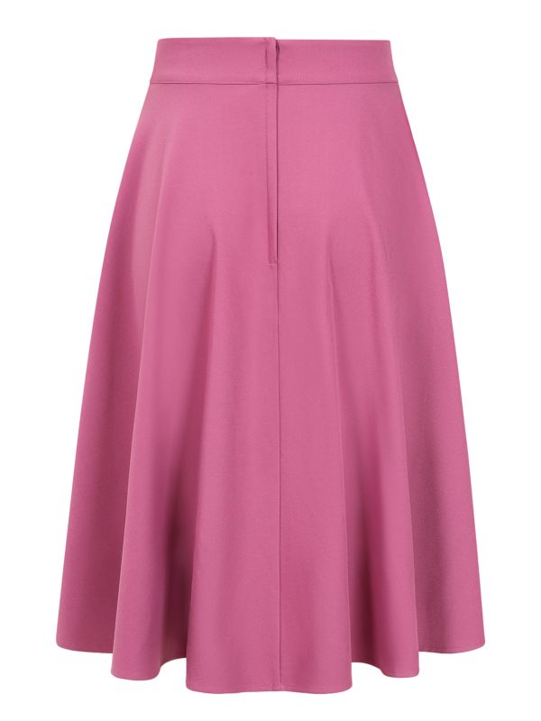 Banned Retro Book Club Swing Skirt with Button and faux flap pocket details-Pink