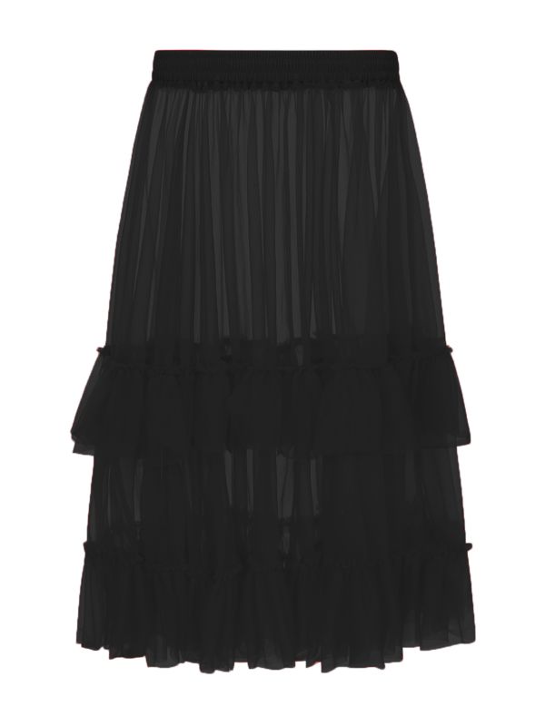 Banned Mia Single Layer Petticoat - 50s Style Double Frill Soft Mesh Underskirt-Black