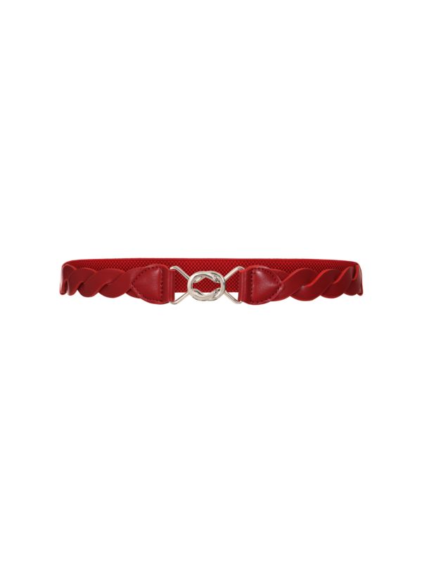 Banned Retro Audrey Woven Elasticated Belt Vintage-Inspired Stretch Waist Belt-Burgundy