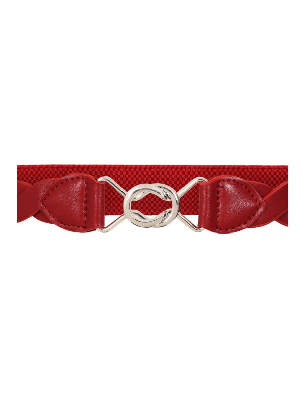 Banned Retro Audrey Woven Elasticated Belt Vintage-Inspired Stretch Waist Belt-Burgundy