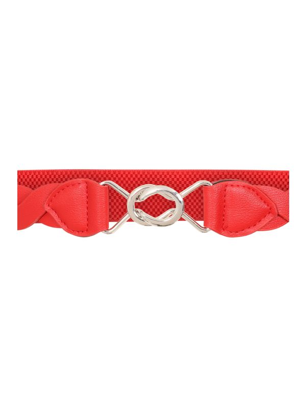 Banned Retro Audrey Woven Elasticated Belt Vintage-Inspired Stretch Waist Belt-Red