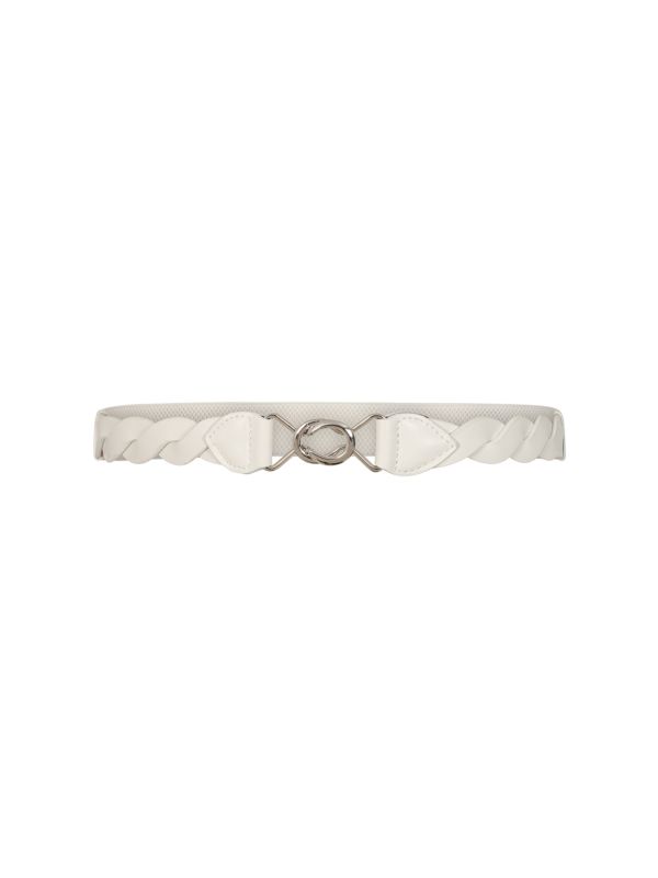 Banned Retro Audrey Woven Elasticated Belt Vintage-Inspired Stretch Waist Belt-White