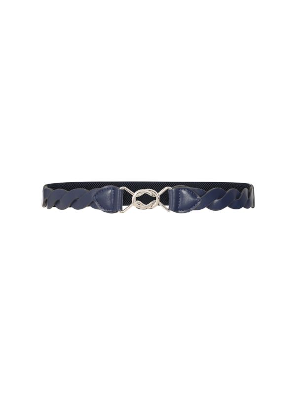 Banned Retro Audrey Woven Elasticated Belt Vintage-Inspired Stretch Waist Belt-Navy