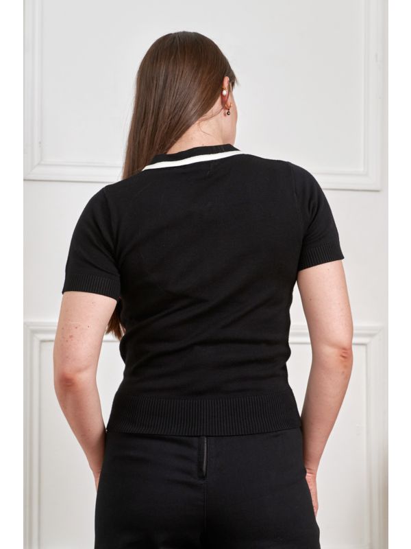 Banned Rockabilly Mila Ace Knitted Jumper-Black
