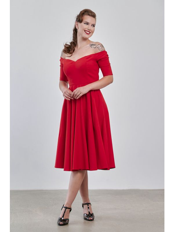 Banned Retro 50s Amalia Swing Dress-Red