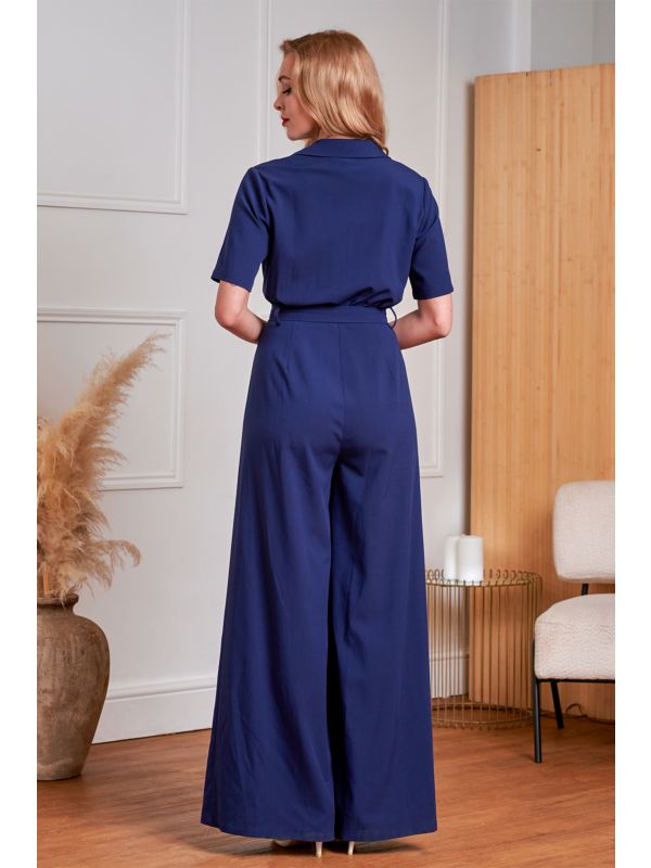 Banned Retro Katherine Plain Jumpsuit R-Navy