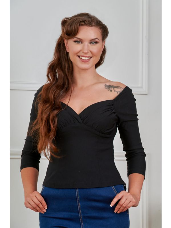 Banned Retro 50s Dixie Plain Top-Black
