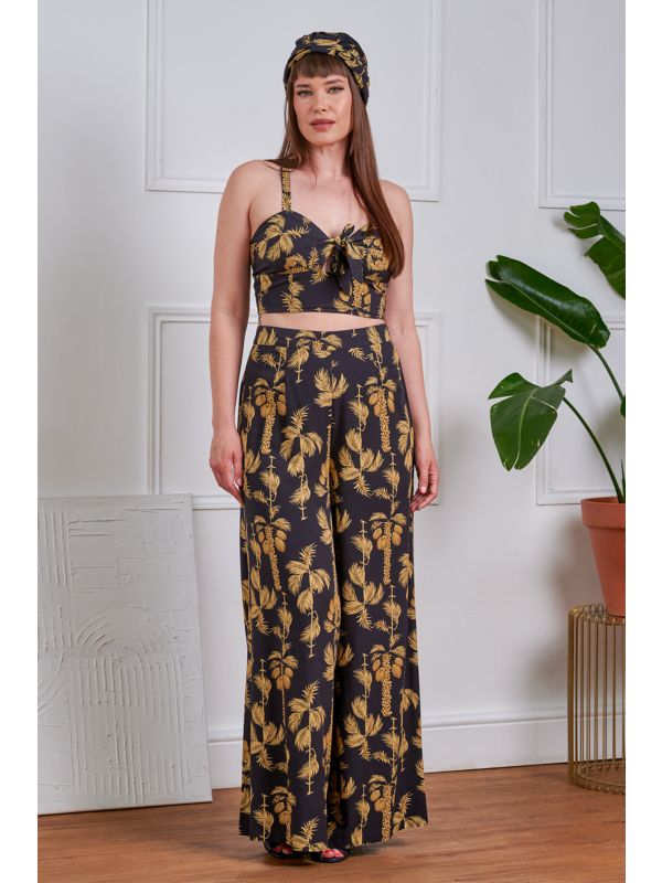 Banned Retro Aurora Golden Hour Crop Top-Black