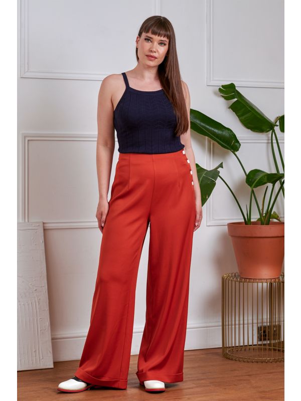 Banned Retro 50s Joy Knot Top-Navy