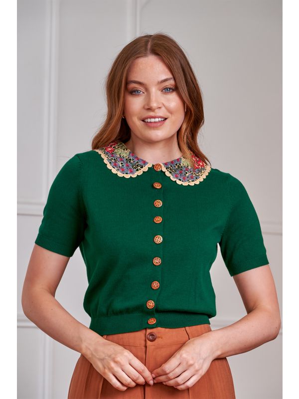 Banned Retro 50s Polly Summer Cardigan-Green