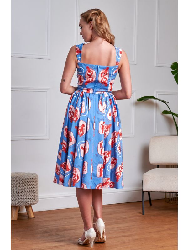Banned Retro 50's Winnie Lobster Love Dress-Blue