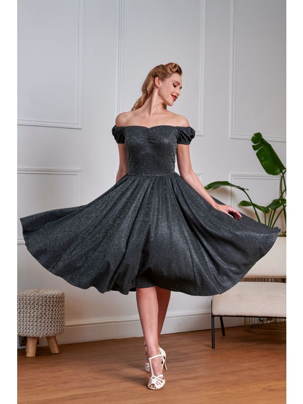 Banned Retro 50s Marilyn Sparkle Dress-Black