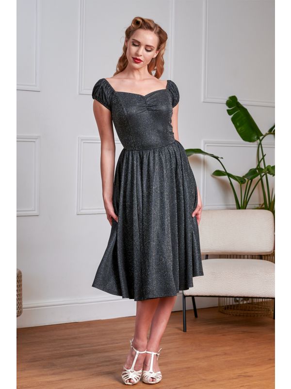 Banned Retro 50s Marilyn Sparkle Dress-Black