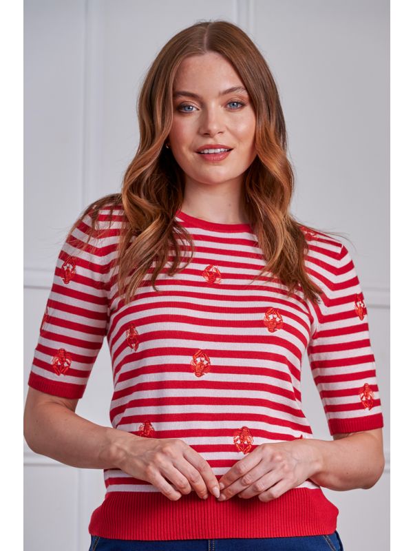 Banned Retro 50s Ruby Lobster Love Jumper-Red