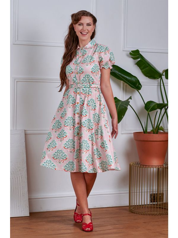 Banned Retro 50s Star Folk P|ink Dress-Pink