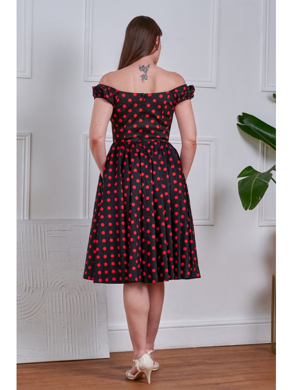 Banned Retro 50s Marilyn Spot Dress-Black