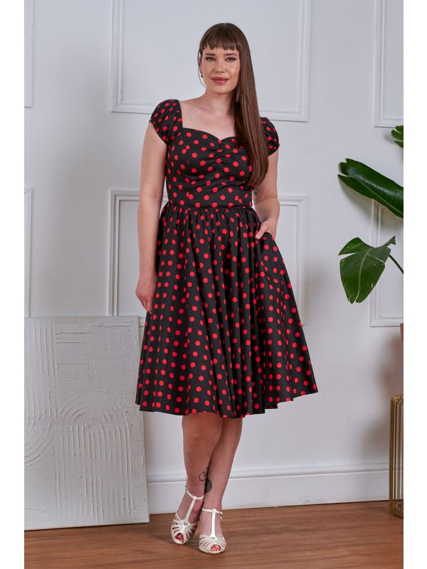 Banned Retro 50s Marilyn Spot Dress-Black