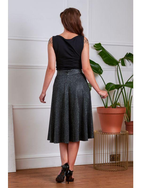 1950's Banned Retro Annie Sparkle Skirt-Black