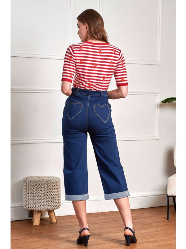 Mandy Love 50s Capri Jeans-Denim/Blue
