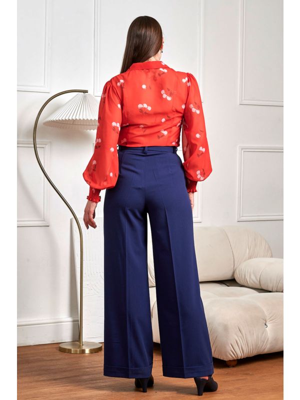 Banned Retro Joanna 40s High Waist Trousers-Navy