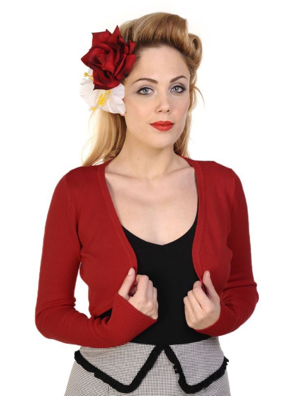 Banned Retro 1950's Flickers Anna Bolero Burgundy