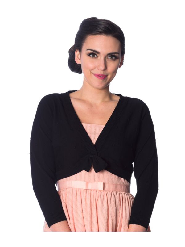Banned Retro 1950's Popcorn Bolero Black