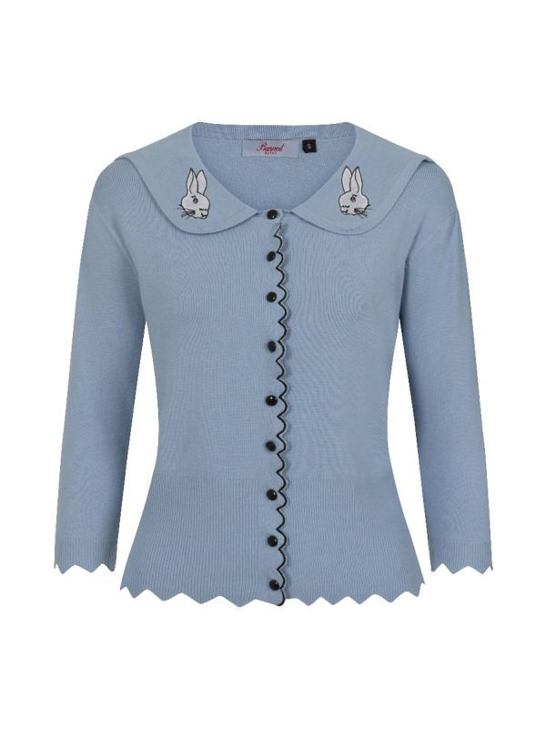 Banned Retro 1950's Bunny Hop Knit Ava Cardigan Blue