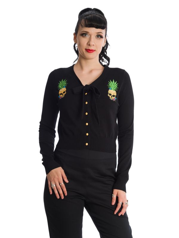 Banned Retro Dusk Pineapple Skull Cardigan