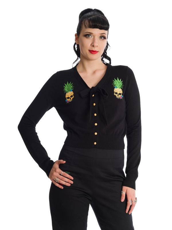 Banned Retro Dusk Pineapple Skull Cardigan