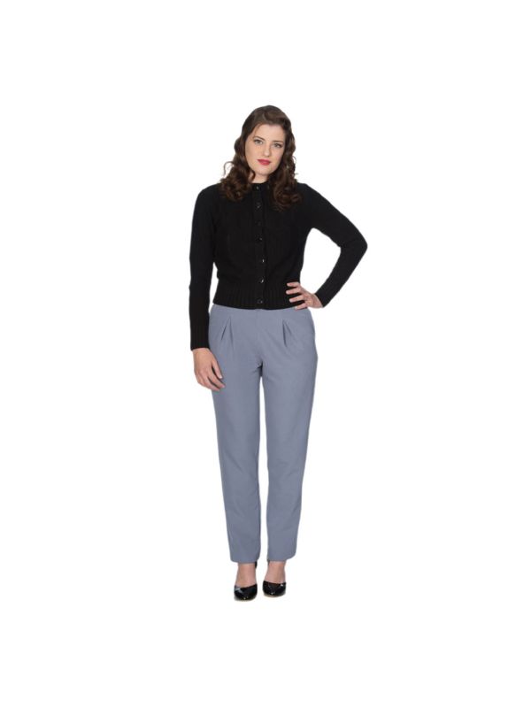 Banned Retro Wear Me Everywhere Slim Leg Vintage Trouser Blue