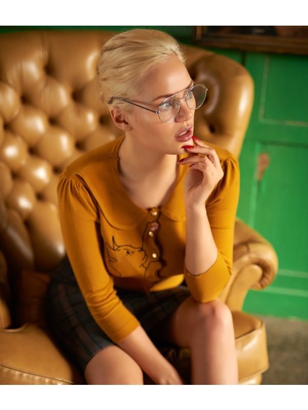 CAT SCALLOP COLLAR CARDI 