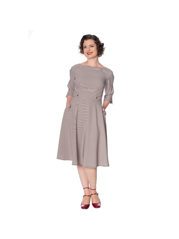 THE BETTY FIT AND FLARE CHECK DRESS