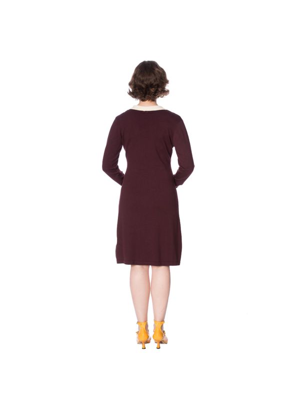 CONTRAST COLLAR JUMPER DRESS