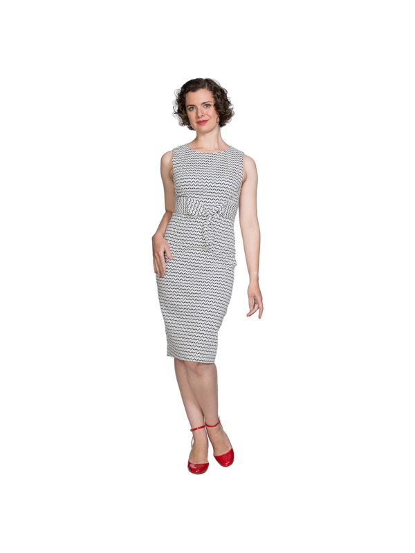 TILE PRINT WIGGLE DRESS