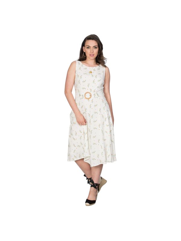 SPRING SPRIG WRAP BACK DRESS