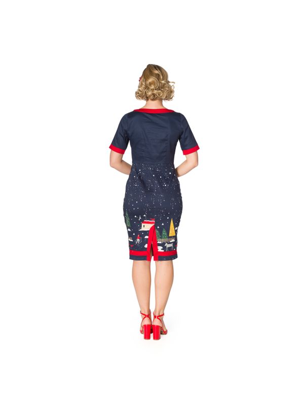 CHRISTMAS TOWN PENCIL DRESS