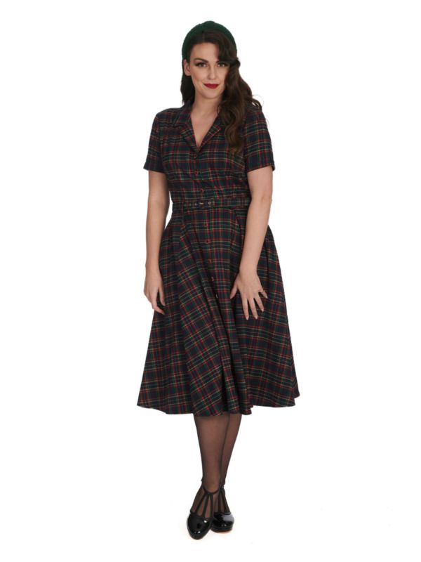 MERRY HOliveDAYS BUTTON COLLAR DRESS