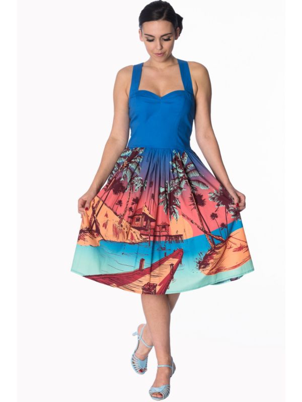 TROPICAL STRAPPY DRESS