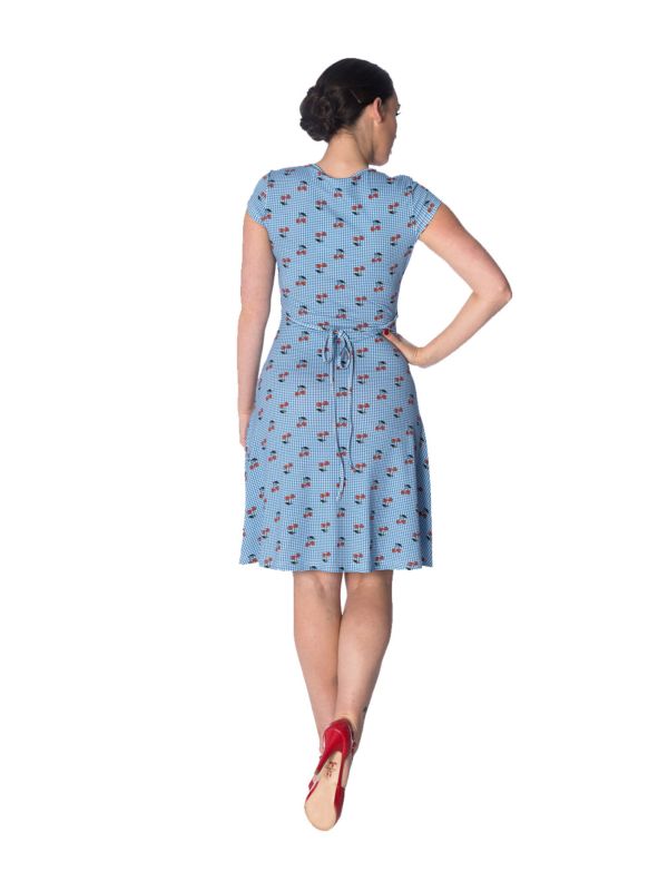CHERRY LOVE CAP SLEEVE DRESS