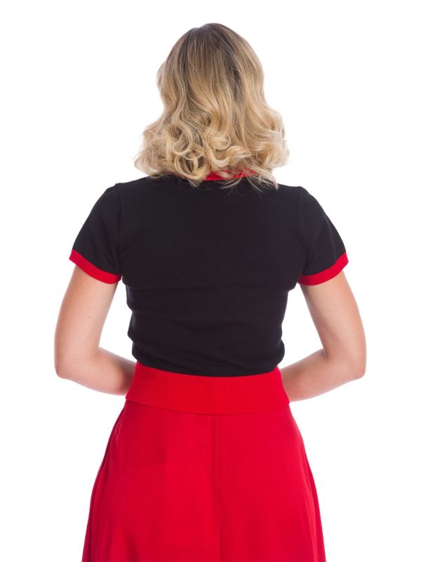 Banned Retro 1950's Strawberry Fields Knit Vintage Top Black 