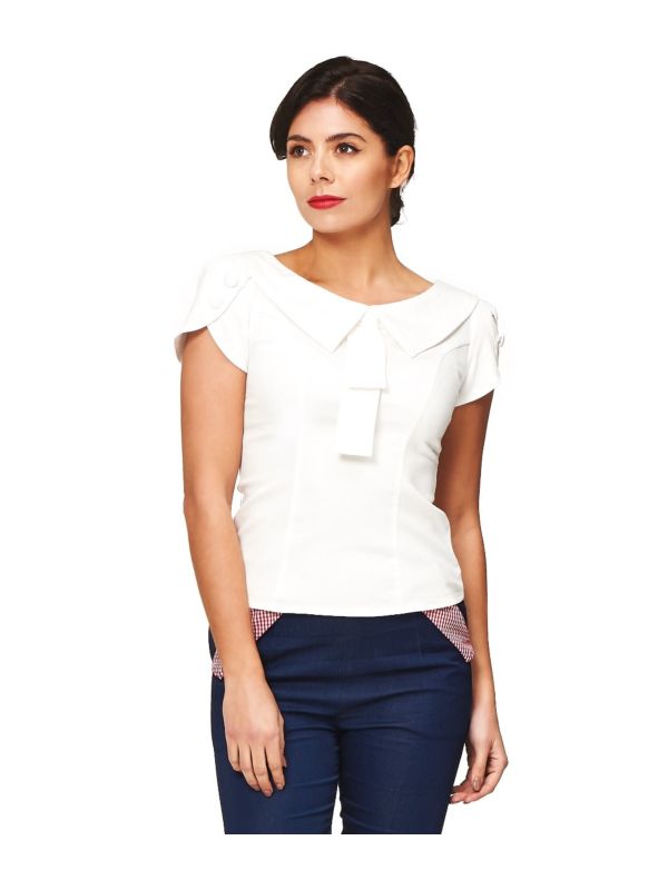 Banned Retro 1940's Retro Style Blouse White