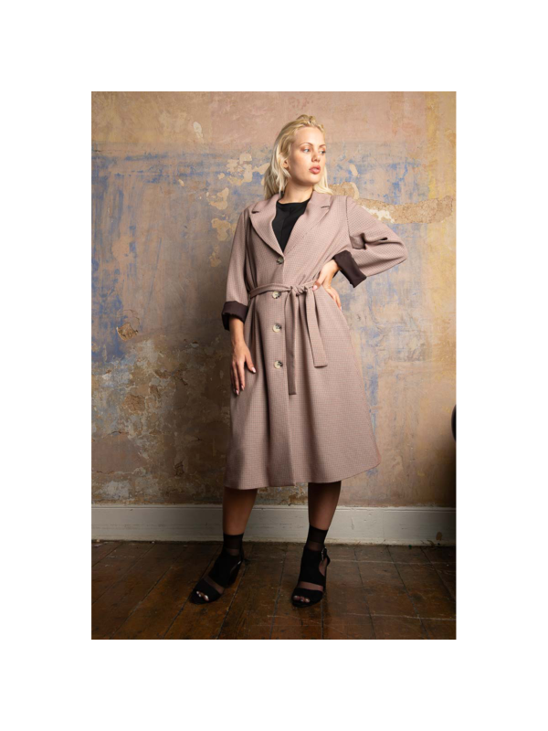 QUEEN BETTY CHECK PARKA COAT