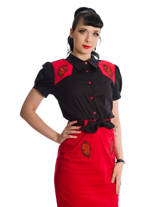 Banned Retro Blooming Rose Rockabilly Shirt