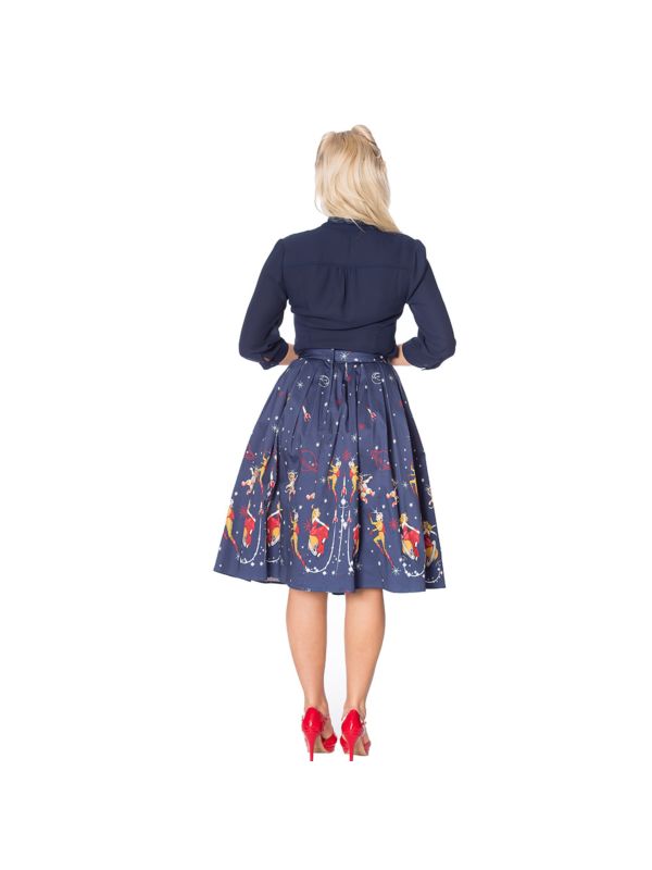 SPACE VAMP BORDER PRINT SKIRT