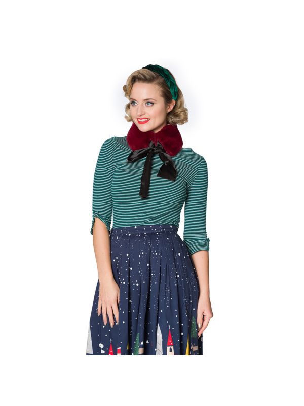 Banned Retro 1950's Simply Stripe Nautical Boat Neck Vintage Dorothy Top Green