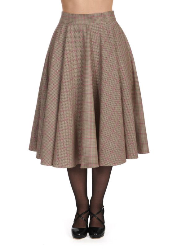 PINK CHECK PLEASE SWING SKIRT