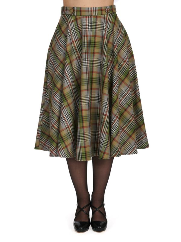 SOPHIA CHECK SWING SKIRT