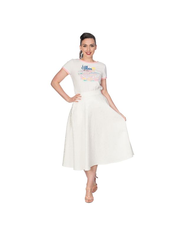 WHITE PREPPY SKIRT