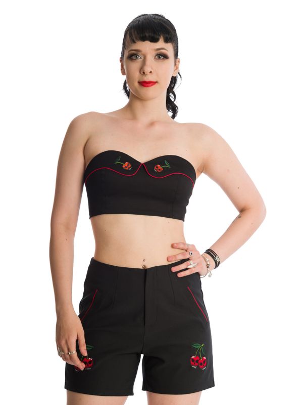 Banned Retro Pick Me Cherry Skull Rockabilly Tube Top