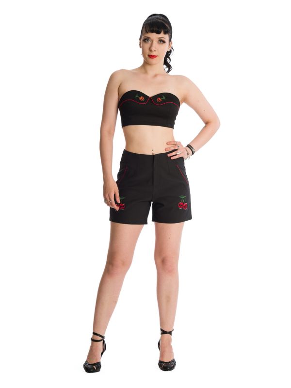 Banned Retro Pick Me Cherry Skull Rockabilly Tube Top